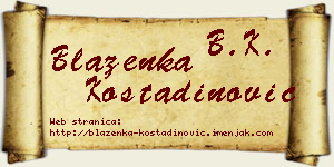 Blaženka Kostadinović vizit kartica